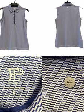 EP Sleeveless Golf Polo in Navy/White size Small